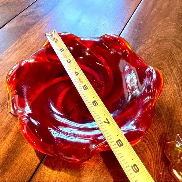 Fenton Amberina Glowy Glass Colletion Swung glass, Compote, and Trinket Dish